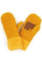 Gold Alpine Cable Mittens