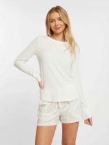 Stacy White Rib Knit Top