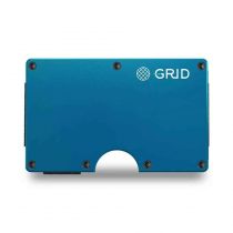 Blue Aluminum Grid Wallet