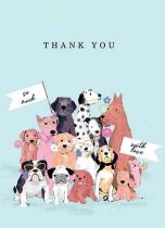Crowd Of Dogs Thank You Card