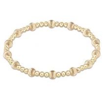 Dignity Sincerity Pattern Gold 5mm Bead Bracelet