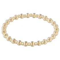 Dignity Grateful Pattern Gold 5mm Bead Bracelet