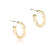 Smooth Gold 1" Post Hoop - 4mm