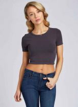Charcoal Bamboo S/S Crop Top
