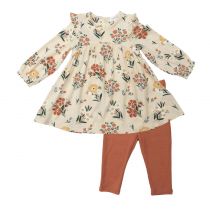 Toddler Garden Floral Ruffle Sleeve Dress & Legging Set