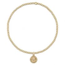 Classic Gold 2mm Bead Bracelet - Protection Charm