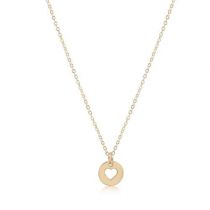16" Necklace - Love Small Gold Disc