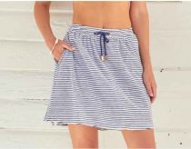 Navy Stripe Terry Skirt