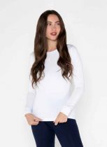 White Bamboo Crew Knit Top