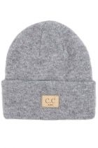 Youth Light Grey Suede Patch Beanie
