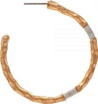 Gold Wire Wrap Post Hoop Earrings
