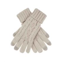 Natural Cable Cuffed Gloves
