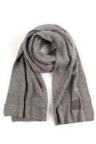Heather Grey Opulent Ribbed Knit Scarf