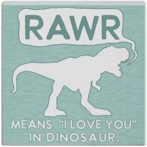 Raw Dinosaur Block Sign
