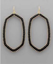 Black & Gold Raffia Deco Earrings