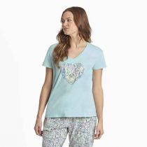 Dogs Snuggle Up Relaxed V-Neck Tee