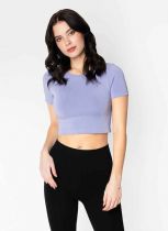 Lavender Bamboo S/S Crop Top