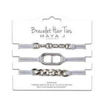 Grey W/ Silver Buckle Bracelet Hair Tie Set