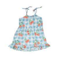 Toddler Strawberry Gingham Twirly Tank Dress
