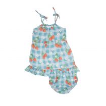 Strawberry Gingham Twirly  Tank Dress & Diaper Cover