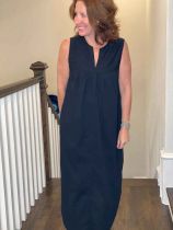 Kenzie Catalina Blue Maxi Dress With Pockets