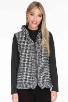 Houndstooth Ruffle Quilted Vest