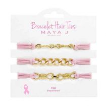 Think Pink Gold Hair Tie Bracelets
