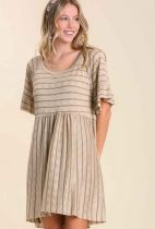 Taupe Stripe Knit Dress