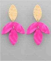 Fuchsia & Gold Dangle Earrings