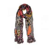 Black Mixed Floral Scarf