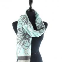 Florence Mint/Grey Floral Scarf
