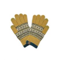 Mustard Fair Isle Knit Gloves