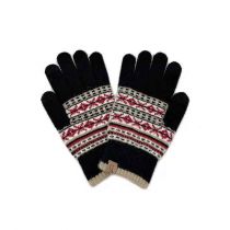 Black Fair Isle Knit Gloves