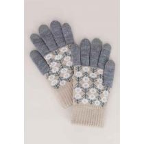 Gray Nordic Knit Gloves