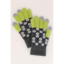 Lime Nordic Knit Gloves