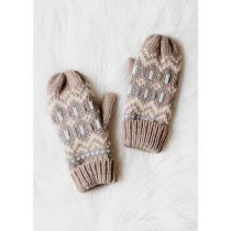 Taupe & Grey Pattern Mittens