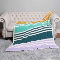 Mint Multi Stripe Luxe Throw Blanket