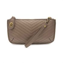 Pewter Chevron Quilted Crossbody Wristlet