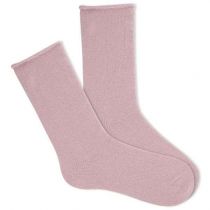 Soft Pink Sparkle Roll Top Socks