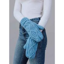Light Blue Cable Mittens