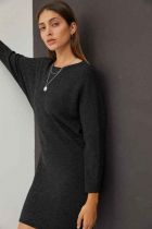 Black Lurex Sweater Knit Dress