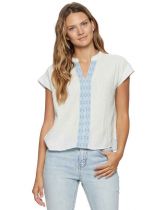 Annieville Embroidered Gauze Blouse