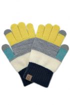 Navy Yellow Colorblock Gloves