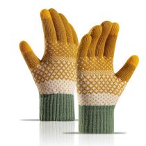 Gold Nordic Colorblock Gloves
