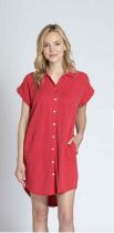 Posey Red Tencel Shirt Dress