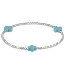 Extends-Sterling & Turquoise Signature Cross 3mm Bead
