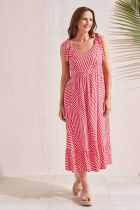 Poppy Red Stripe Sleeveless Dress
