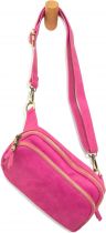 Cerise Pink Kylie Double Zip Sling/Belt Bag