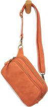 Orange Kylie Double Zip Sling/Belt Bag