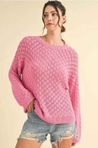 Aurora Pink Crochet Sweater